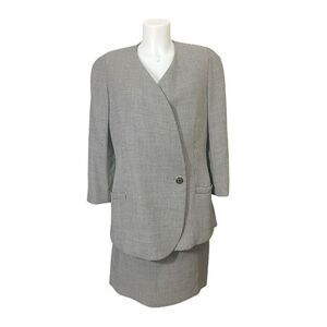 GIANNI‎ VERSACE Couture Made In Italy 2 Pc Blazer & Skirt Set Wool Silk Vintage